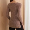 Casual Maternity Long Sleeve Ribbed Top, Side Slit Pregnancy Tunic, Loose Fit Maternity Knit Shirt - 4 of 4