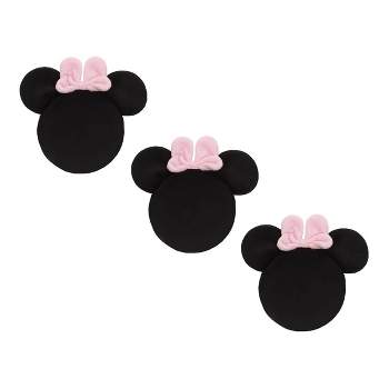 Disney Minnie Mouse Shaped Wall Decor - Black Plush - 3pc