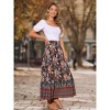 INSPIRE CHIC Women's Floral Skirts High Waist A Line Boho Maxi Skirt - 3 of 4
