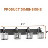 Industrial Modern Vanity Light with Up/Down Mount - Refractive Glass Shade, Black, Dimmable, for Bathroom & Bedroom - 3 of 4