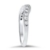 Pompeii3 14K White Gold 3/8ct Diamond Wedding Anniversary Curved Guard Ring - 2 of 4