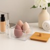 Cosmetic Organizer with Bamboo Lid, Clear Square Nonslip Acrylic Makeup, Cotton Ball & Swab Storage Box, Multi Purpose Vanity Organizer - 2 of 3