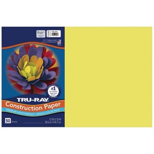 Tru-Ray Construction Paper, Lively Lemon, 12" x 18", 50 Sheets (Pack of 2) - 1 of 1