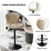 Sapphtopaz 2PCS Modern Swivel Bar Stools with Tufted Back Upholstered 33"-25" Adjustable Counter Stool with Footrest Barstools for Kitchen - 4 of 4