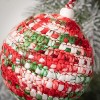 Festive Knit Ball Ornament Multicolor 6"H  Set of 2 - 2 of 2