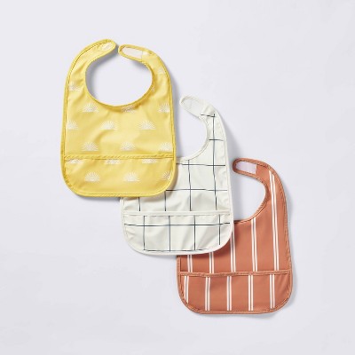 Water-Resistant Bibs - 3pk - Suns/Stripe - Cloud Island&#8482;