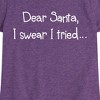 Girls' - Instant Message - Santa I Tried Christmas Fitted Short Sleeve Graphic T-Shirt - 2 of 4