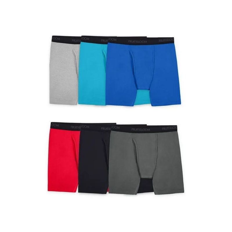 Fruit Of The Loom 6 Pack Big Men's Cotton Stretch Boxer Briefs, 1 of 8