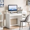 Costway Computer Desk PC Laptop Table w/ Drawer and Shelf Home Office Furniture White - 3 of 4