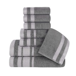 Cotton Medium Weight 8 Piece Bathroom Towel Set by Blue Nile Mills - 1 of 4