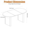 70.8 Inch Oval Dining Table for 6-8 People, Farmhouse Long Large Kitchen Table with Thick Sturdy Wooden Base for Kitchen, Living Room, Office - 2 of 4