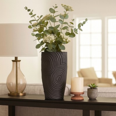 Artistic Small Swirl Texture Vase - Decorative Home Accent for Bedroom, Office Spaces, and Table Decor - Modern Sculptural Flower Vase