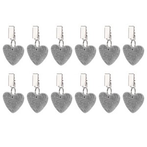 Unique Bargains Heart Shape Marble Tablecloth Weights with Metal Clip 24 Pcs - 1 of 4