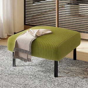 Kumasinova Small Ottoman Footstool with Legs,Corduroy Ottoman Foot Stool with Soft Padded seat,Square Footstool for Living Room,Bedroom - 1 of 4