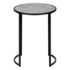 NicBex Round End Table with Clear Glass Table Top Small Side Table in Black Metal for Indoor Outdoor - 3 of 4