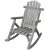 VisioGear Wooden Porch Rocker Chair, Patio Rockers for Outside, Garden, Grey, 26"*39.3"*38" - 2 of 4