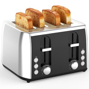 Kismile 4 Slice Toaster, 6 Shade Options | Countertop Kitchen Essentials | 1500 watt, Stainless Steel - 1 of 4