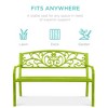 Best Choice Products Outdoor Steel Bench Garden Patio Porch Furniture w/ Floral Design Backrest - 3 of 4