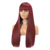 Jessie's Wig 22-24 Inch Straight Wig With Bangs 13x5 Pre Cut Lace #99J 1 Pc/Pack - 4 of 4