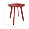 DOMETOUR 17.7x18 Inches Outdoor Side Table, Patio Round Steel End Table Small Accent Table for Patio Balcony Bedroom Living Room - 2 of 4