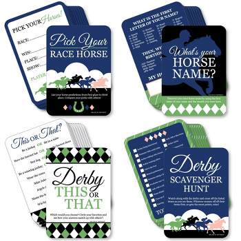 Big Dot of Happiness Kentucky Horse Derby - 4 Horse Race Party Games - 10 Cards Each - Gamerific Bundle