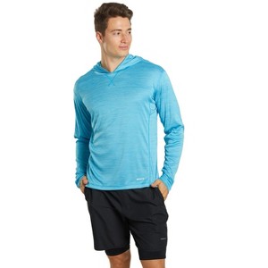 Sporti Sporti Men's L/S Hybrid II Hooded UPF 50+ Sun Shirt Ocean Blue XXX-Large - 1 of 4