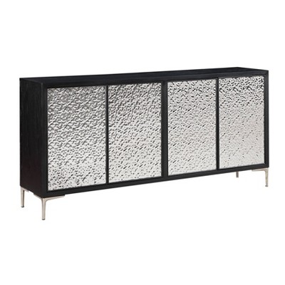 Treasure Trove Accents 4 Door Credenza Jetmore Black/Silver