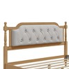 CAVINAS Traditional Style Solid Wood Bed Frame with Upholstered Tufted Headboard, Full Size Bed Frame, No Box Spring - 3 of 4
