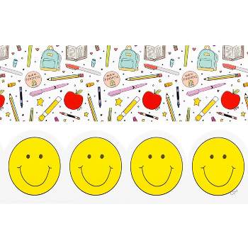 Smiley Face School Doodle Bulletin Board Border Set - Callie Danielle