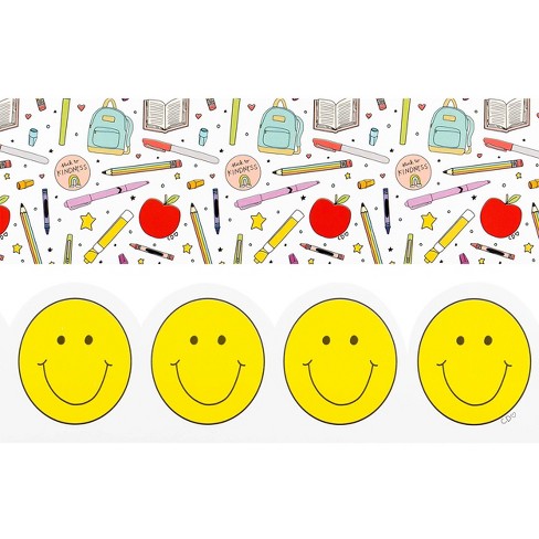 Smiley Face School Doodle Bulletin Board Border Set - Callie Danielle :  Target