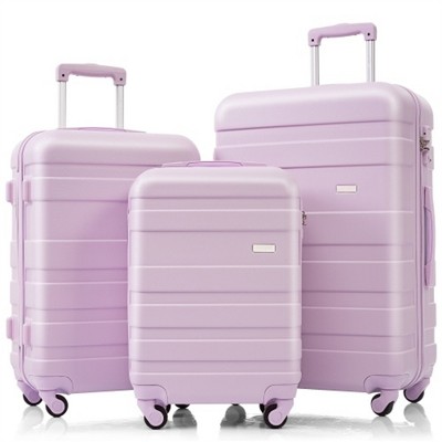 BEAFUP Set of 3 Luggage ABS,Hardshell Hardside Lightweight Durable Suitcase sets,Spinner Wheels Suitcase with TSA Lock 20''24''28''