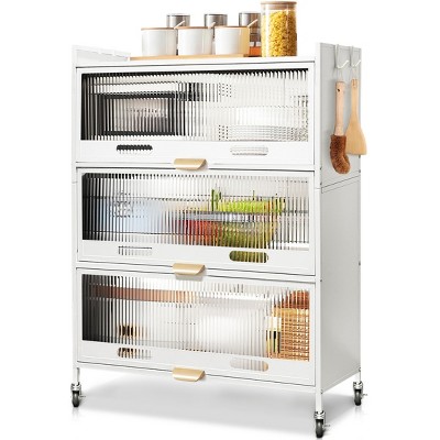Fortune Candy 45.7'' Tall 4 Tier Pantry Cabinet with 3 Door, Recyoled Metal