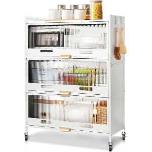 Fortune Candy 45.7'' Tall 4 Tier Pantry Cabinet with 3 Door, Recyoled Metal - 1 of 4