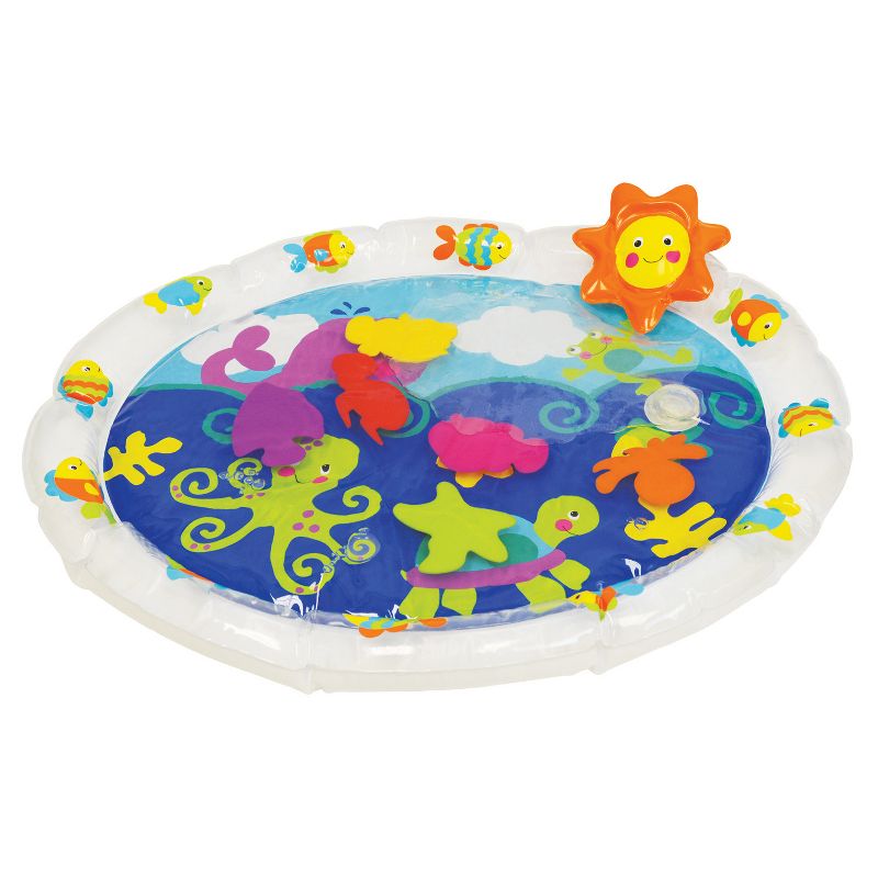 Kidoozie Pat 'n Laugh Water Mat for Infants and Toddlers ages 3-18 months - Encourage Tummy Time with 6 Fun Floating Sea Friends to Discover, 2 of 8