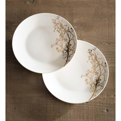  VivaTerra Gold Branch Porcelain Dessert Plates, Set of 2 