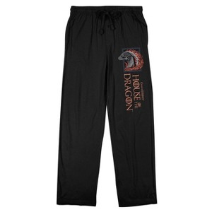House Of The Dragon Dragon Portrait Art Men's Black Sleep Pajama Pants - 1 of 2