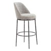 HomeRoots 32" Gray And Black Fabric And Steel Bar Height Swivel Bar Chair - 4 of 4