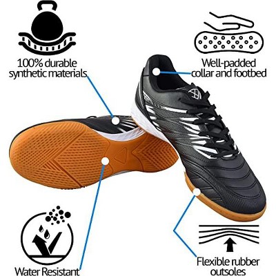 Vizari Men's 'Valencia' Indoor Soccer Shoes - Black/White, Size 7 — фото 3