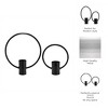 Sagebrook Home Set of 2 Metal Decorative Ring Candle Holders - Contemporary Abstract Black Aluminum Ring - 4 of 4