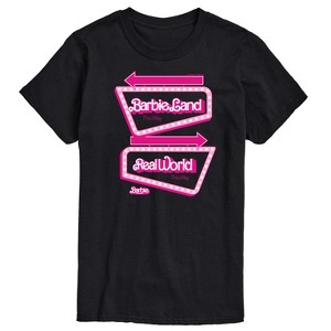 Men's - Barbie - Barbieland Real World This Way Signs Short Sleeve Graphic T-Shirt - 1 of 4