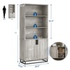 71" Tall Bookcase w/ Doors & Metal Base, 5-Tier Bookshelf with Cabinet & Adjustable Shelf, Wooden Book Shelf for Living Room Office Library - 3 of 4