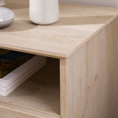 Transitional 2 Drawer Nightstand White Oak - Walker Edison