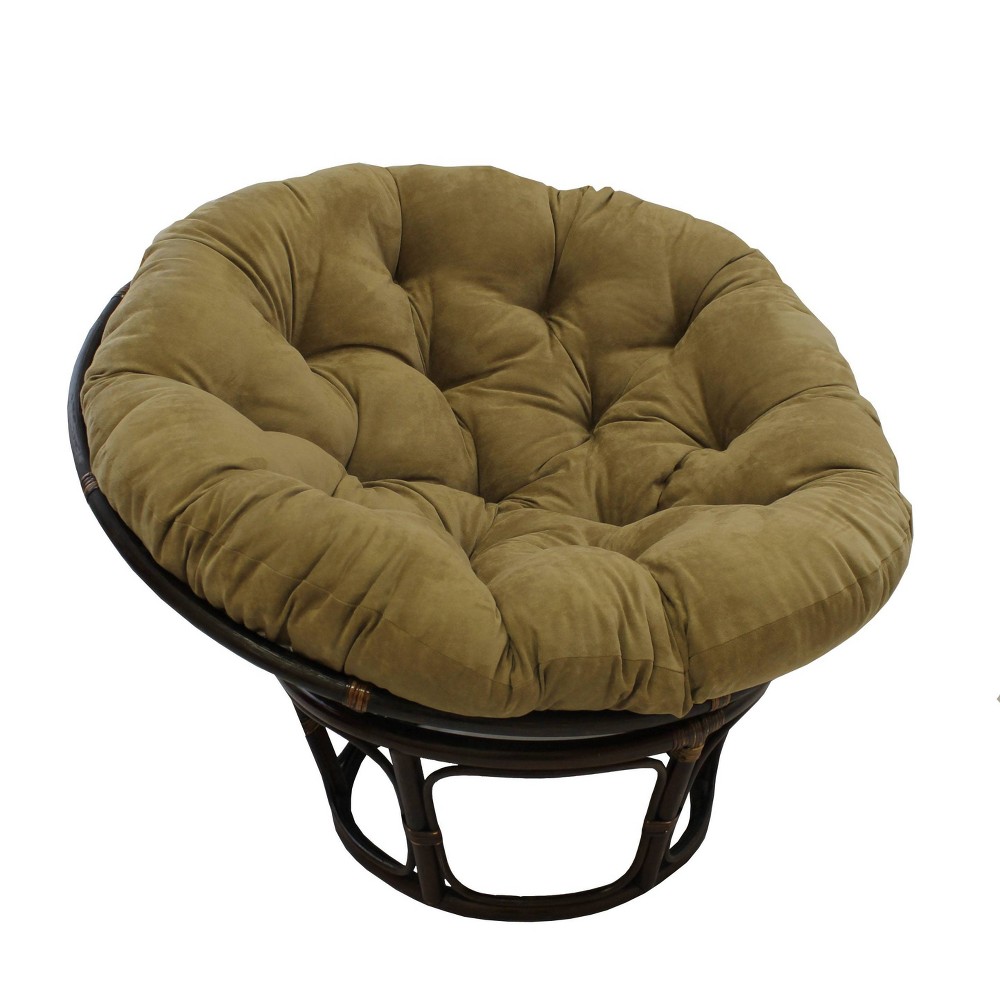 Photos - Chair 42" Rattan Papasan  with Micro Suede Cushion Java Brown - Internation