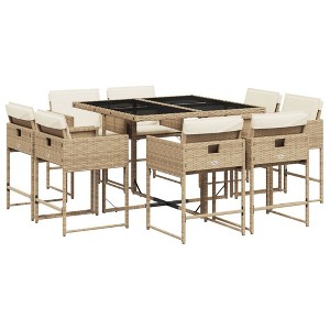 vidaXL Patio Dining Set Set of 8 Beige - 1 of 4
