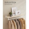 Clothes Rack with Top Shelf, Wall Mounted Clothing Rack, with Hanging Rod, Entryway, Bedroom, Closet, Beige and White - 3 of 4