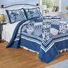 Collections Etc Lucy Oversized Diamond Patchwork Blue and White Quilt - 2 of 3