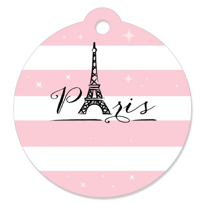 Big Dot of Happiness Paris, Ooh La La - Paris Themed Baby Shower or Birthday Party Favor Gift Tags (Set of 20)