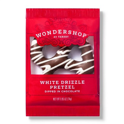 White Drizzle Pretzel Dipped In Chocolate - 1.25oz - Wondershop™