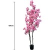 4.9ft/5.9ft Tall Artificial Cherry Blossom Tree, Decorative Faux Cherry Blossom Silk Tree in Pot, Home Indoor Corner Decor for Wedding Party Decor - 2 of 4