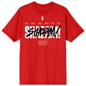 Shazam 2 Fury Of The Gods Hand Sketch Art Crew Neck Short Sleeve Red Women's T-shirt - 1 of 3